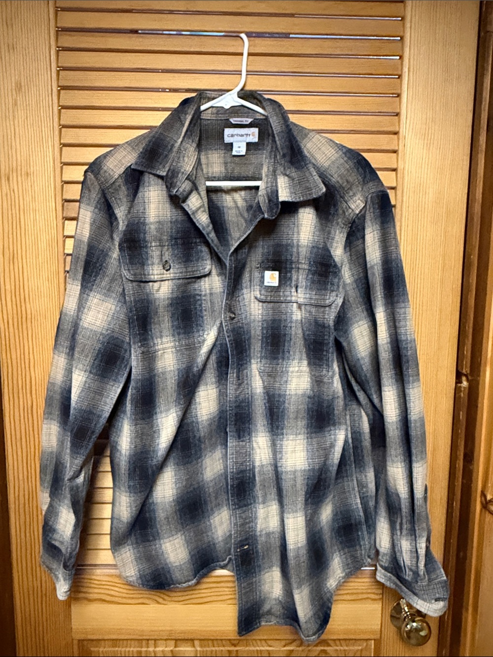 Carhartt Original Fit Flannel Shirt Plaid LS 104451 Men's Size M Regular